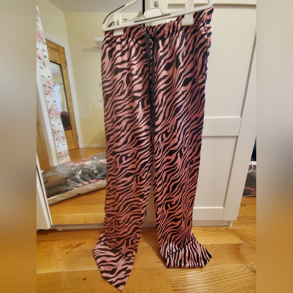 Pink and Black Zebra Print Pants